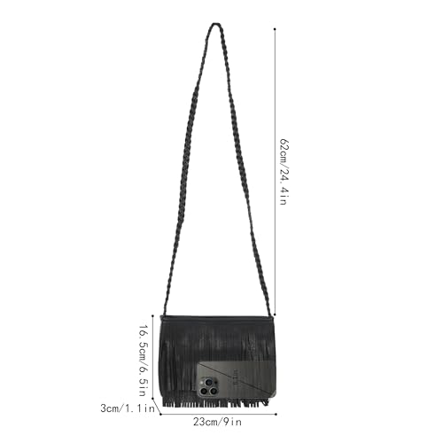 Image of Hoce Women's Leather Fringe Messenger Bag Large Hobo Crossbody Tassel Shoulder Bags, Gift for Mom Wife Girlfriend