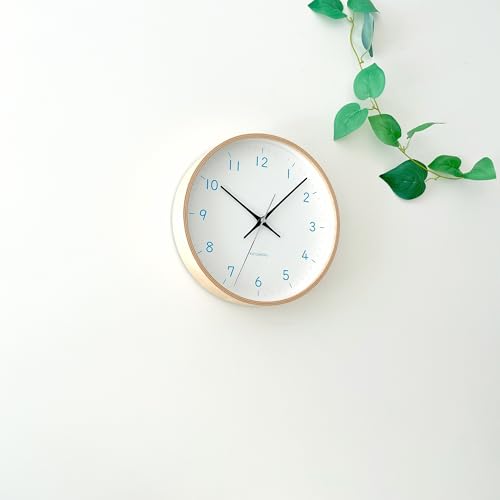 KATOMOKU plywood clock 22 ライトブルー km-121LBRC 掛け時計 連続秒針 直径25.2cm (電波時計) の商品画像 7