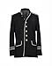 Men Vintage Black Military-Inspired Jacket Gothic Fashion Coat Dress (US, Alpha, 3X-Large, Regular, Regular, Velvet, Black)