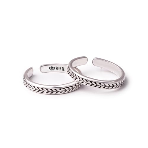 Image of Milan Jewellers 99.9% Pure Silver Toe Rings | Womens | Certified | Stamped (Pure Chandi Bhichiya)