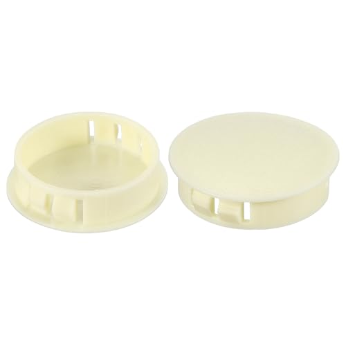 Image of PATIKIL 1.5 inch /38mm Plastic Hole Plugs, 20Pcs Flush Type Round Hole Plugs Cover Snap in Locking Hole Tube for Table Kitchen Cabinet Furniture, Beige