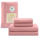 LANE LINEN Queen Bed Sheets Set - 100% Organic Cotton Sheets Queen Size, 4Pc Queen Bed Sheet, Hotel Luxury Bed Sheets Set, Breathable Sheets Queen Size Bed Set deep Pockets Upto 15' - Dusty Rose