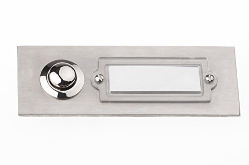 Campanello Da Esterno In Metallo | Pulsante Cromato Con Targhetta | Montaggio A Superficie