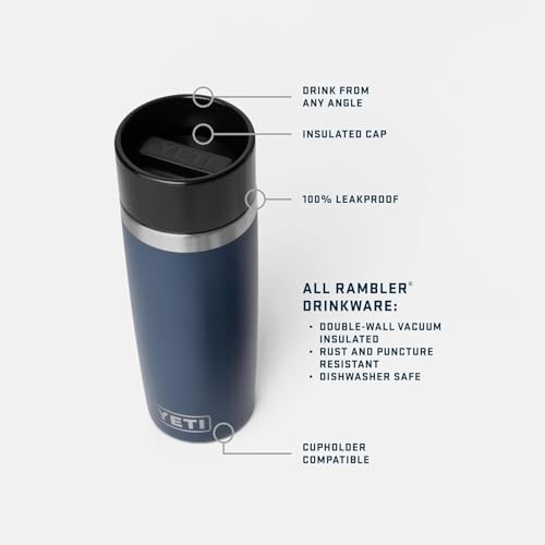 YETI Rambler 16 oz (473 ml) Travel Bottle with 100% Leakproof Hotshot Commuter Cap, Vacuum Insulated Stainless Steel Coffee Flask for Travel & Commute, Black - Image 3