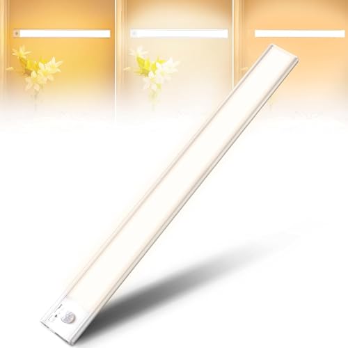 AiQInu Ricaricabile Led Sottopensile, 120 LED Luce Armadio con Sensore Movimento, Dimmerabile Lampada Armadio con Striscia Magnetica Adesiva per Cucina, Scale, Corridoi