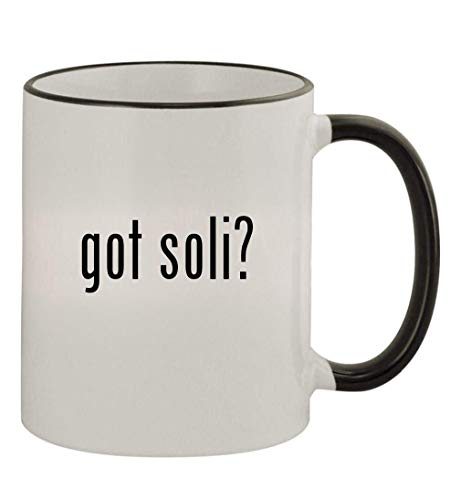 Got soli? - 11oz colored handle and rim coffee mug, bla…