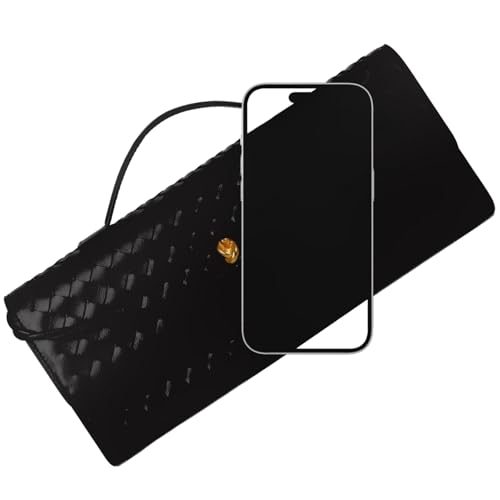 NOBLIFE Bolsas clutch de tecido para mulheres, bolsa de noite, bolsa de mão de couro vegano, bolsas fofas, carteira transversal, Preto, Mini