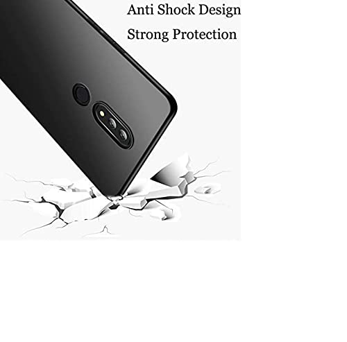 Image of Mobile Back Cover Case for Nokia 5.1 Plus (Silicone Case|CameraProtection|Black SC1510)
