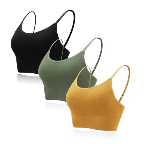 Image of Kaththai Women Cotton Padded Wire-Free Sports Bra with Adjustable Straps Soft Padded Push-Up Bra for Yoga, Fitness (Free Size Bra Fit Up to 28,30,32,34)
