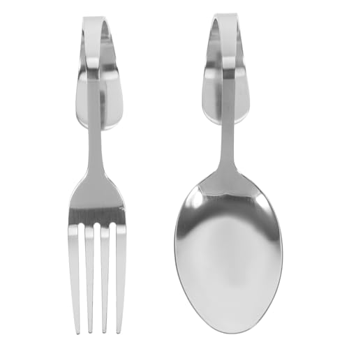 JECOMPRIS 1 Juego De Cucharas Y Tenedores Creativos De Acero Inoxidable Para Comer Frutas Cucharas Curvas Para Servir Salsas Cucharas Pequeñas Cuchara De Acero Inoxidable Para Buffet De