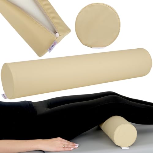 Knierolle Lagerungsrolle 60cm x 15 cm für Therapie und Massage (Beige)