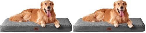 Image of EHEYCIGA Orthopedic XL Dog Beds for Extra Large Dogs with Removable Washable Cover for Crate, Grey, 41x27 (Pack of 2)
