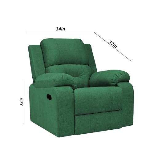 Image of Casaliving Taylor Comfy Single Seater Recliner Sofa for Ultimate Relaxation | Premium Fabric (Green)