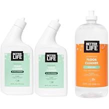 Better Life Toilet Bowl Cleaner 24 Oz Pack of 2 + Floor Cleaner Citrus Mint 32 Oz Pack of 1