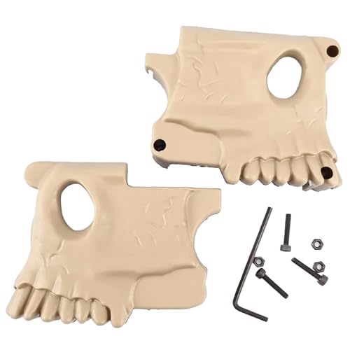 HXCSYC DIY Skull-Themed Magazine Well Cover for Airsoft and Tactical Toys Customizable for Graffiti, Ideal for Outdoor and Cosplay Use(Brown)