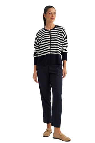 DeFacto Kadın Slim Fit Cepli Kısa Paça Pantolon, Lacivert, 38