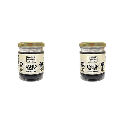 NaturGreen Tahín Puré Sésamo Negro Bio 180g (Paquete de 2)
