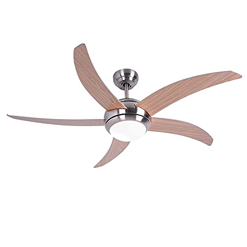 V-TAC Ventilador de techo LED inteligente, incluye aplicación para teléfono móvil, cambio de color RGB, mando a distancia, temporizador de pre-retorno, 3 niveles