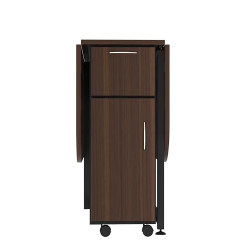 Image of InnoFur Forito Folding 4,2 Seater Dinning Multipurpose Table| Dining Room Set Wooden with Steel Frame for Home and Kitchen, Size-Regular (4 Seater), Brown