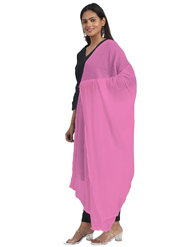 Image of Miraan Solid Pure Cotton Dupatta with Pom Pom Border, 2.25 meters length (DUPCOTTON)