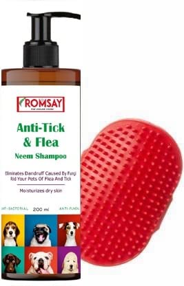 ROMSAY Anti-Tick & Flea Neem Shampoo For Dogs & Cats 200ML | Bathing Hand Brush Flea and Tick | Natural Neem Anti Tick and Flea Dog shampoo 200ml | For all Types of Dog & Cat shampoo | Anti-Itch. Ticks and Flea remover shampoo for dog with Neem (200  (B0BNXJ5WHY) Amazon Price History, Amazon Price Tracker