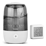 「Compatible with Alexa認定」SwitchBot Wi-Fi スマート加湿器 3.5L 大容量 + デジタル 温湿度計 スマート家電 – 高精度 スイス製センサースマホで温度湿度管理 アラーム付き