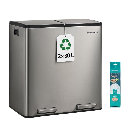 SONGMICS Poubelle de Cuisine 2 x 30 L...