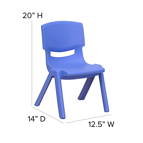 Image of Flash Furniture Whitney 2 Pack Blue Plastic Stackable School Chair with 10.5'' Seat Height