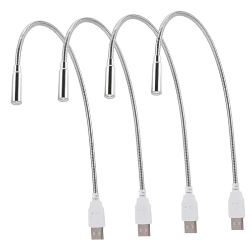 POPETPOP 4pcs USB Powered Flexible Keyboard Light Led Night Lamp Neck for Reading for Home Office and Study Use Eye-Caring and Portable Design