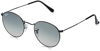 Ray-Ban RB3447N Round Flat Lenses Metal Sunglasses, Black/Grey Gradient, 50 mm