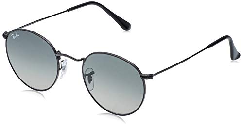 Ray-Ban RB3447N Round Flat Lenses Metal Sunglasses, Black/Grey Gradient, 50 mm