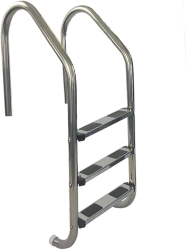 Escalera para piscina de 3 peldaños acero inoxidable 62.5" miniatura 2