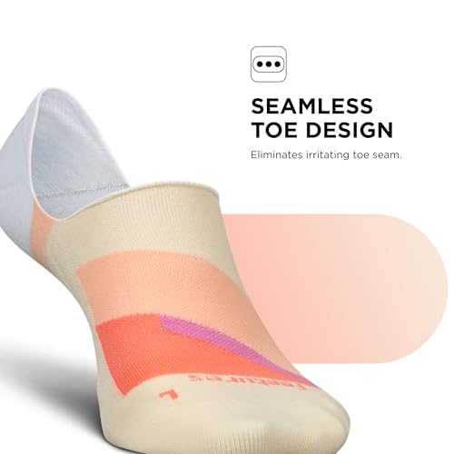 Image of Feetures Everyday Light Cushion Invisible Sock for Men - Anti-Slip Sock Liner with Targeted Compression - (1 Pair)