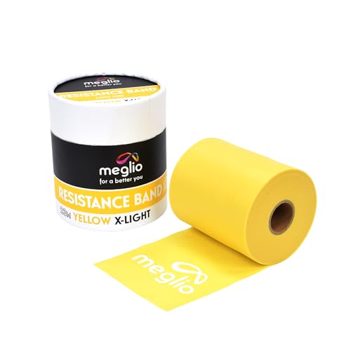 Meglio Widerstandsband 23m Rolle, Latexfreie Widerstandsband-Rolle für Fitnesstraining, Fitnessstudio, Heimtraining, Dehnungen, Krafttraining & Rehabilitation, (Gelb) Extra Leicht Meglio Widerstandsband 23m Rolle, Latexfreie Widerstandsband-Rolle für Fitnesstraining, Fitnessstudio, Heimtraining, Dehnungen, Krafttraining & Rehabilitation, (Gelb) Extra Leicht