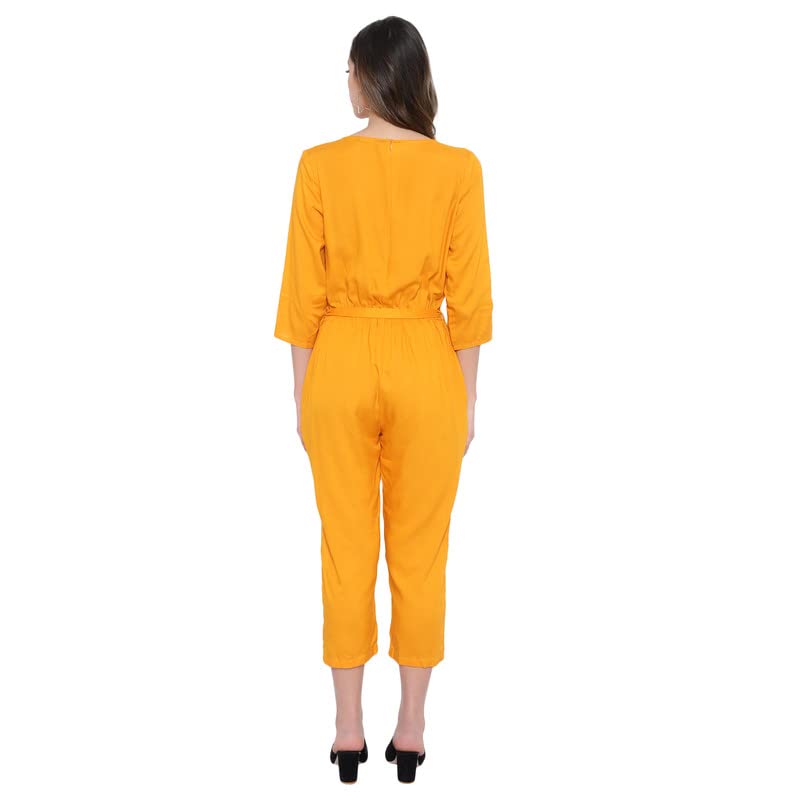 Image of Women's Knee Length Full sleeves jumpsuit (multicolor)