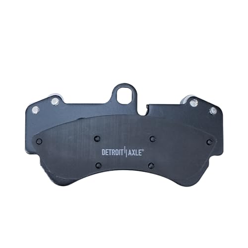 Image of Detroit Axle - Front Brake Pads for 2004-2008 2013 Touareg, 2003-2006 2008-2010 Porsche Cayenne, Ceramic Brake Pads w /Hardware 2005 Replacement