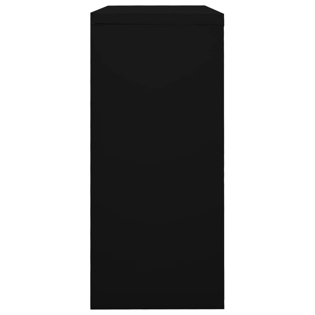 Armario archivador metalico Armario con Puerta Corredera Oficina Armario Oficina Muebles Oficina con Llaves, 2 Estantes Ajustables 90 x 40 x 90 cm-Negro-