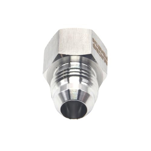 Image of HFS(R) 1 /4 inch Female SAE to 3 /8 inch Male JIC Flare Pipe Fitting Reducer Adapter Stainless Steel 304 (1 /4 inch FSAE x 3 /8 inch MJIC)
