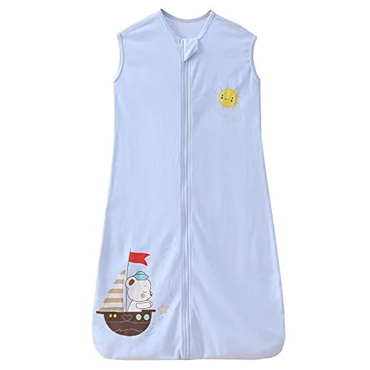 Schlabigu Gigoteuse fine en coton pour bébé/nouveau-né fille et garçon Convient pour le printemps et l’été TOG 0,5 (110 cm (18 à 36 mois), bleu, motif voilier)