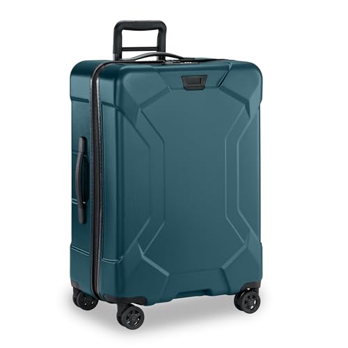 Image of Briggs & Riley 27 inch Medium Trunk Spinner - Checked Luggage for Travel, Suitcases with Wheels, Hardside Rolling Bag for Men & Women, Self-Repairing Zipper - Torq Collection, Ocean