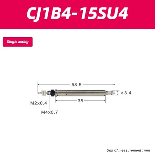 Cilindro neumático CJ1B de acción simple para optimizar espacio en sistemas mini 3