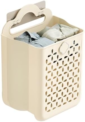 Slim Wall-Mounted Laundry Basket, Collapsible Towel Hamper & Dirty Clothes Storage, Space-Saving Organizer for Small Spaces, Perfect for Clothes & Sundries