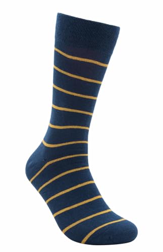 Rambutan Men's Volcano Collection Cotton Seamless Dress Socks US 8.5-12.5 Multi Color (Navy)