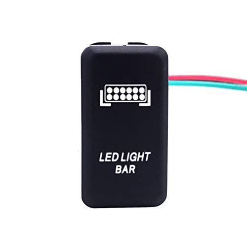 WeiSen LED Light Bar Symbol Push Switch Blue Backlight ON-Off with Connector Wire Kit Fit Toyota Tacoma Tundra 4Runner etc LED Light Bar White 639510830311 1