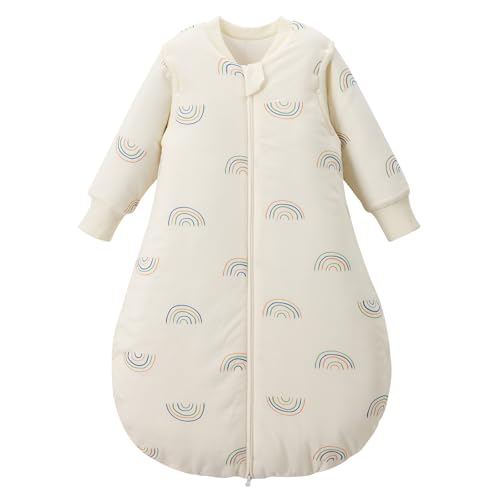 Image of Duomiaomiao 2.5 TOG Baby Sleep Sack 100% Cotton Winter Long Sleeve Baby Wearable Blanket, Super Warm Quilted Comfy Toddler Sleeping Bag