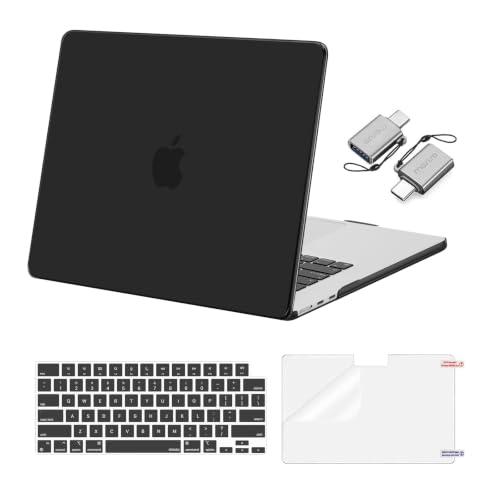 Image of MOSISO Compatible with MacBook Air 15 inch Case M5 2026 M4 M3 M2 2025-2023 | A3448 A3241 A3114 A2941, Hard Shell&Keyboard Cover&Screen Film&Type C, Great for Study Travel Work, Black