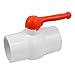 Midline Valve 482T300 PVC Ball Valve Red T-Handle Water Shut-Off 3 in. Solvent Connections White Plastic, 3