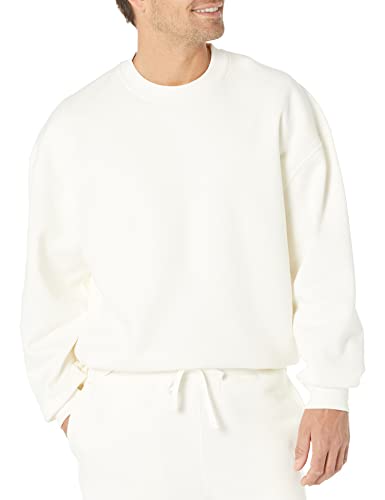 Amazon Essentials Mens Oversized-Fit Crewneck Sweatshirt Eggshell White XX-Large