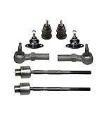 PartsW - 8 Pieces Kit for Pontiac Fiero 1981-1987 / Pontiac T1000 1981-1987, Front Upper Ball Joints Inner & Outer Tie Rod Ends