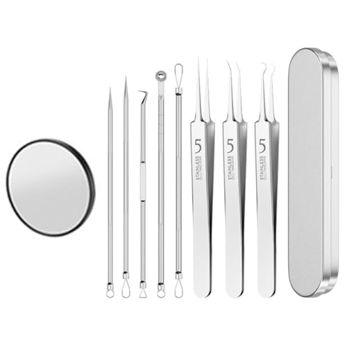 オーディオファン 精密ピンセット計10本 角栓取り ピンセット 先端0.01o 毛抜き コメドプッシャー 角栓 いちご鼻 毛抜き黒ずみ毛穴ケア専用 精密な作業が可能 収納ケース・鏡付き 計10個